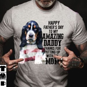 Basset Hound Shirt To My Amazing Dad American Flag