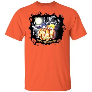 Naruto And Sasuke on Pumpkin Shirt Anime Halloween Tee All Day Tee 4