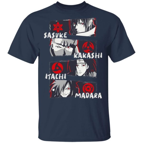 Sharingan Eyes Sasuke Kakashi Itachi Madara T Shirt Naruto Anime Tee  All Day Tee