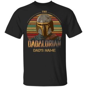 The Dadalorian Mandalorian Dad Custom Name T shirt Vintage Style All Day Tee 1