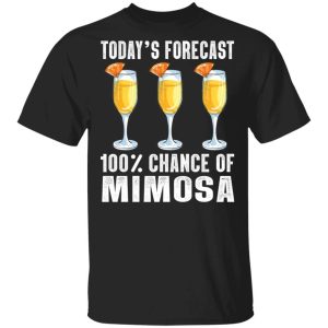 Todays Forecast 100 Mimosa T shirt Cocktail Tee All Day Tee 1