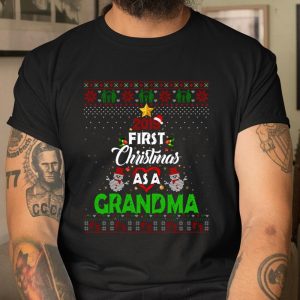 2019 First Christmas As A Grandma New Dad Ugly Sweater Long Sleeve T Shirt1VSDT7UMC0 T Shirt Itees Global 1