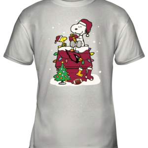 A Happy Christmas With Arizona Cardinals Snoopy Youth T Shirt 1