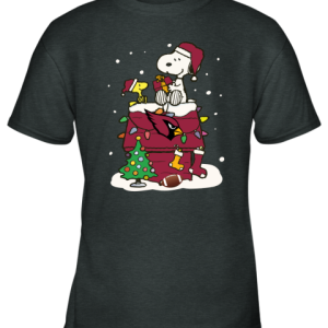 A Happy Christmas With Arizona Cardinals Snoopy Youth T Shirt 2