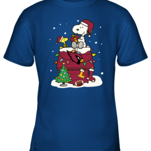 A Happy Christmas With Arizona Cardinals Snoopy Youth T Shirt 3