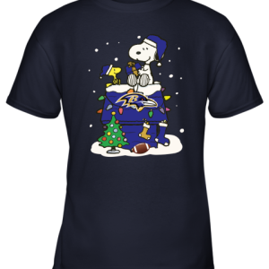 A Happy Christmas With Baltimore Ravens Snoopy Youth T Shirt 10