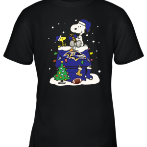 A Happy Christmas With Baltimore Ravens Snoopy Youth T Shirt 9