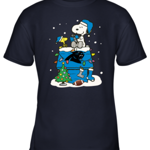 A Happy Christmas With Carolia Panthers Snoopy Youth T Shirt 10