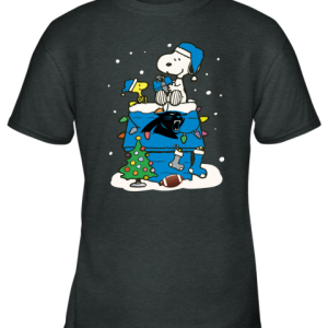 A Happy Christmas With Carolia Panthers Snoopy Youth T Shirt 2