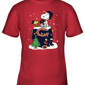 A Happy Christmas With Chicago Bears Snoopy Youth T Shirt 5