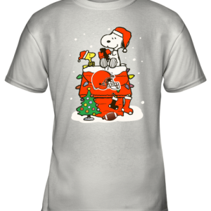 A Happy Christmas With Cleveland Browns Snoopy Youth T Shirt 1