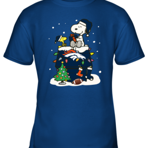 A Happy Christmas With Denver Broncos Snoopy Youth T Shirt 2