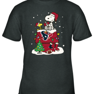 A Happy Christmas With Houston Texans Snoopy Youth T Shirt 2
