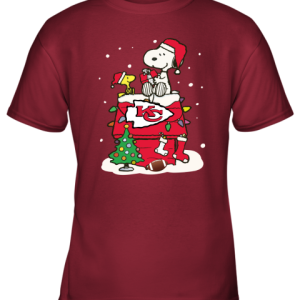A Happy Christmas With Kansas City Chiefs Snoopy Youth T Shirt 6