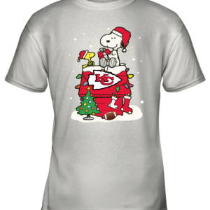 A Happy Christmas With Kansas City Chiefs Snoopy Youth T Shirt 8
