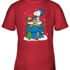 A Happy Christmas With Los Angeles Chargers Snoopy Youth T-Shirt –