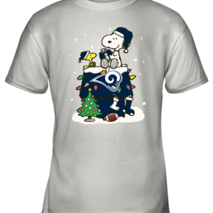 A Happy Christmas With Los Angeles Rams Snoopy Youth T Shirt 1