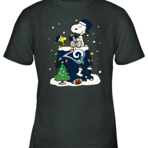 A Happy Christmas With Los Angeles Rams Snoopy Youth T-Shirt - 2 A Happy Christmas With Los Angeles Rams Snoopy Youth T Shirt 2