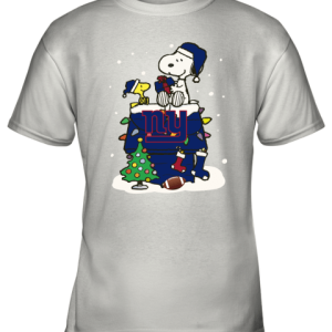 A Happy Christmas With New York Giants Snoopy Youth T Shirt 1