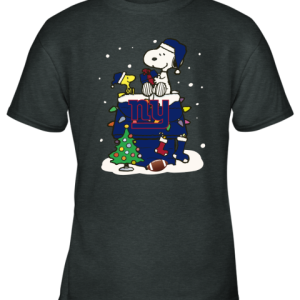 A Happy Christmas With New York Giants Snoopy Youth T-Shirt - 2 A Happy Christmas With New York Giants Snoopy Youth T Shirt 2