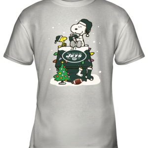 A Happy Christmas With New York Jets Snoopy Youth T Shirt 1