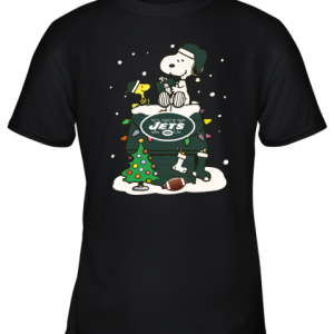 A Happy Christmas With New York Jets Snoopy Youth T Shirt 9