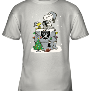 A Happy Christmas With Oakland Raiders Snoopy Youth T Shirt 1