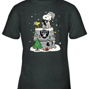 A Happy Christmas With Oakland Raiders Snoopy Youth T Shirt 2