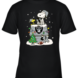 A Happy Christmas With Oakland Raiders Snoopy Youth T Shirt 9