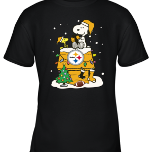 A Happy Christmas With Pitburg Steelers Snoopy Youth T Shirt 9