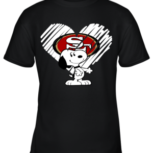 A Happy Christmas With San Francisco 49ers Snoopy Youth T Shirt 6