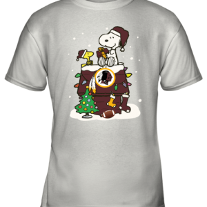 A Happy Christmas With Washington Redskins Snoopy Youth T Shirt 1