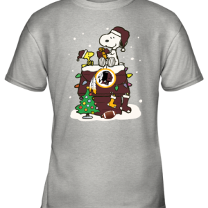 A Happy Christmas With Washington Redskins Snoopy Youth T Shirt 7