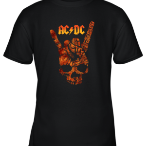 ACDC Skull Rock Hand Tee I’m On The Highway To Hell Youth T-Shirt –