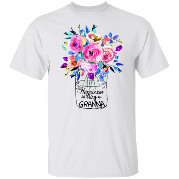 AllezyGo Happiness Is Being Granna Flowers Youth T-Shirt –