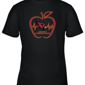 Apple Heartbeat Teacher Symbol Arizona Cardinals Youth T Shirt 1