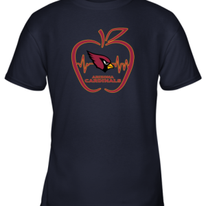 Apple Heartbeat Teacher Symbol Arizona Cardinals Youth T Shirt 10