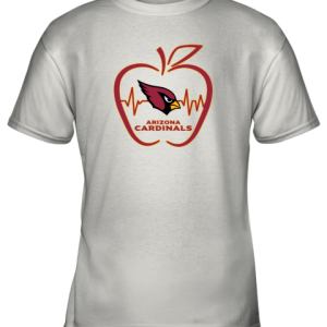 Apple Heartbeat Teacher Symbol Arizona Cardinals Youth T Shirt 9