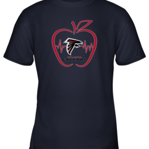 Apple Heartbeat Teacher Symbol Atlanta Falcons Youth T Shirt 10