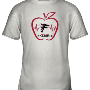 Apple Heartbeat Teacher Symbol Atlanta Falcons Youth T Shirt 9