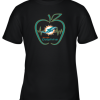 Apple Heartbeat Teacher Symbol Miami Dolphins Youth T-Shirt –