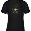 Apple Heartbeat Teacher Symbol New Orleans Saints Youth T-Shirt –