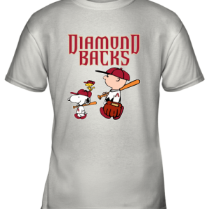 Arizona Diamondbakcs Let’s Play Baseball Together Snoopy MLB Youth T-Shirt –