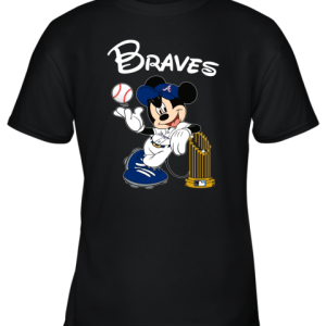 Atlanta Braves Mickey Taking The Trophy MLB 2019 Youth T-Shirt –