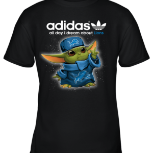 Baby Yoda Adidas All Day I Dream About Detroit Lions Youth T-Shirt –