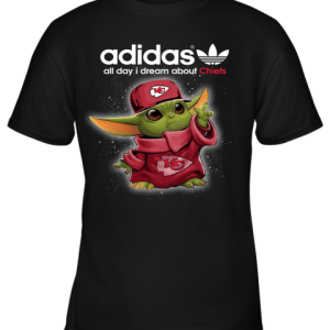 Baby Yoda Adidas All Day I Dream About Kansas City Chiefs Youth T-Shirt –