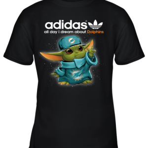 Baby Yoda Adidas All Day I Dream About Miami Dolphins Youth T-Shirt –