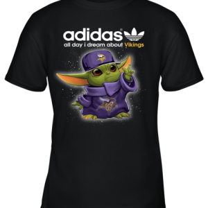 Baby Yoda Adidas All Day I Dream About Minnesota Vikings Youth T-Shirt –