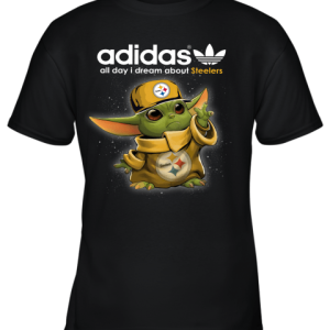 Baby Yoda Adidas All Day I Dream About Pittsburg Steelers Youth T-Shirt –
