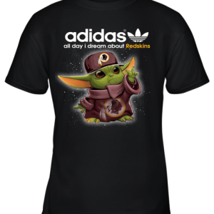 Baby Yoda Adidas All Day I Dream About Washington Redskins Youth T-Shirt –